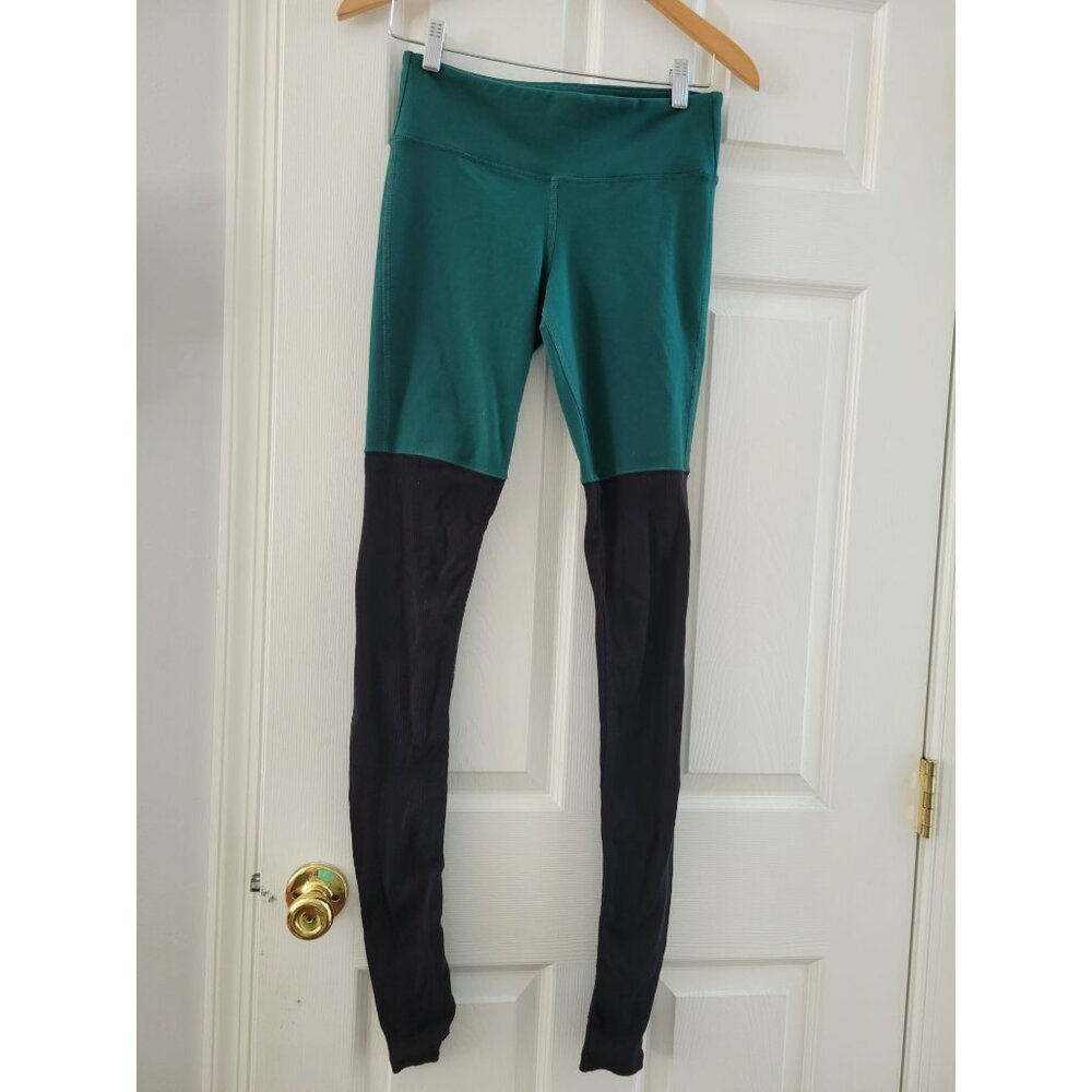 ALO Yoga Womens Goddess legging green black size Small dance ballet